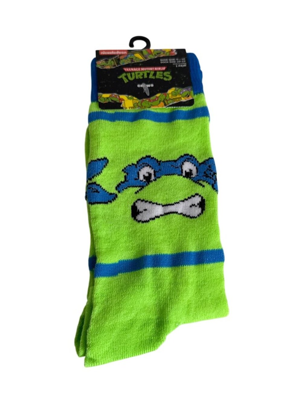 Teenage Mutant Ninja Turtles Crew Socks Mens 6-12 Green TMNT NWT
